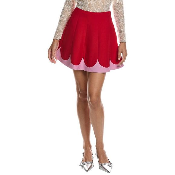Valentino WomensMohair & Wool-Blend Mini Skirt Red